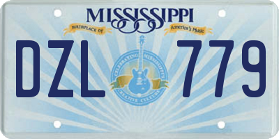 MS license plate DZL779