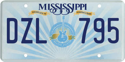 MS license plate DZL795