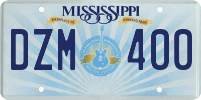 MS license plate DZM400