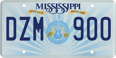 MS license plate DZM900