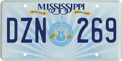 MS license plate DZN269
