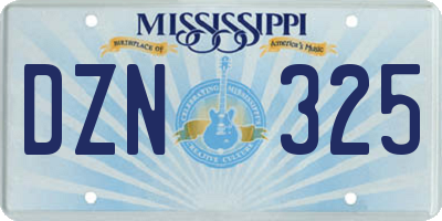MS license plate DZN325