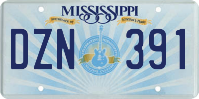 MS license plate DZN391