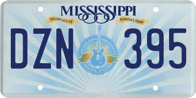 MS license plate DZN395