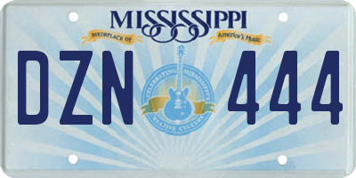 MS license plate DZN444