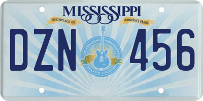 MS license plate DZN456