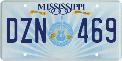 MS license plate DZN469