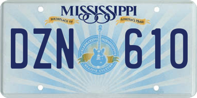 MS license plate DZN610