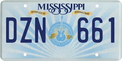MS license plate DZN661