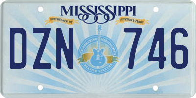 MS license plate DZN746