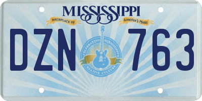 MS license plate DZN763
