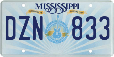 MS license plate DZN833