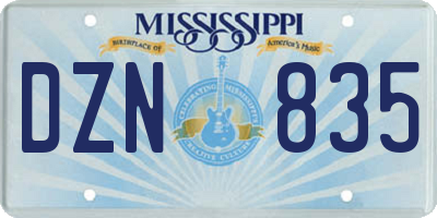 MS license plate DZN835