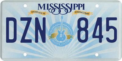 MS license plate DZN845