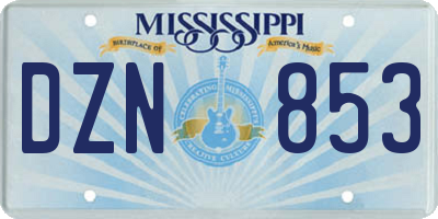 MS license plate DZN853
