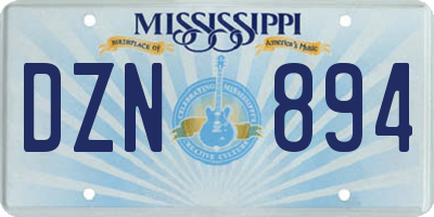 MS license plate DZN894