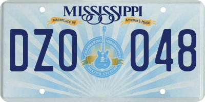 MS license plate DZO048
