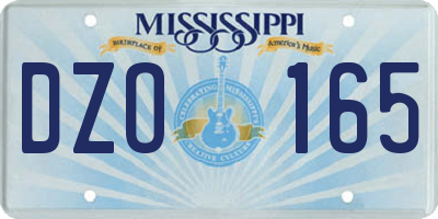 MS license plate DZO165