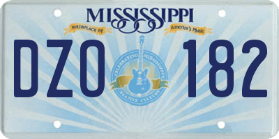 MS license plate DZO182