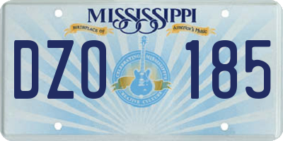 MS license plate DZO185