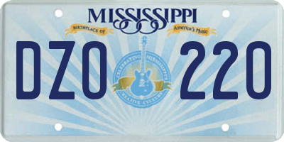 MS license plate DZO220
