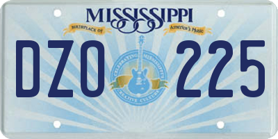 MS license plate DZO225