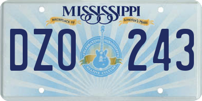 MS license plate DZO243