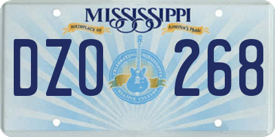 MS license plate DZO268