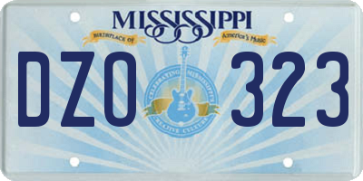MS license plate DZO323