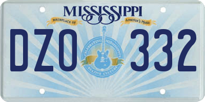 MS license plate DZO332