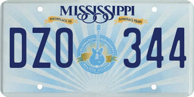 MS license plate DZO344