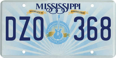 MS license plate DZO368