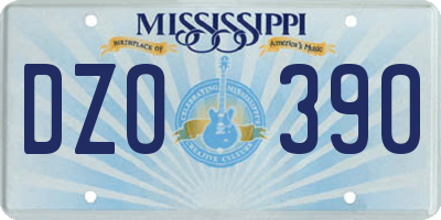 MS license plate DZO390