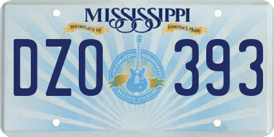 MS license plate DZO393