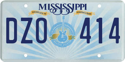 MS license plate DZO414
