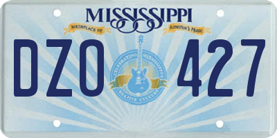 MS license plate DZO427
