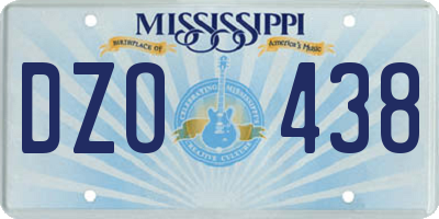 MS license plate DZO438