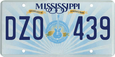 MS license plate DZO439