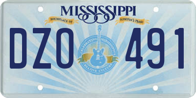 MS license plate DZO491