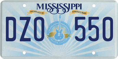 MS license plate DZO550