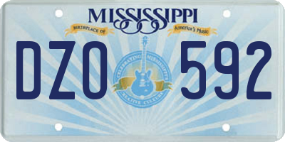 MS license plate DZO592