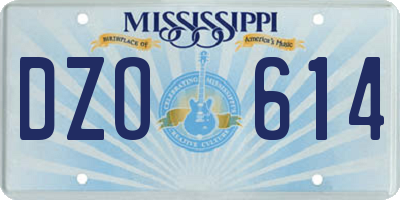 MS license plate DZO614