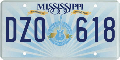 MS license plate DZO618