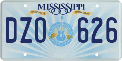 MS license plate DZO626