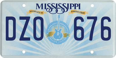 MS license plate DZO676