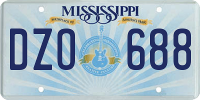 MS license plate DZO688
