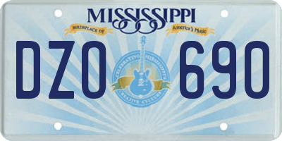 MS license plate DZO690