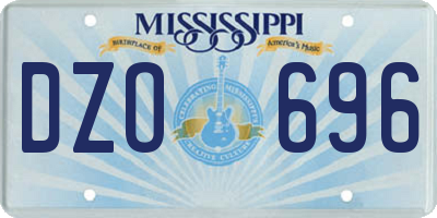 MS license plate DZO696