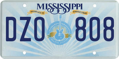 MS license plate DZO808