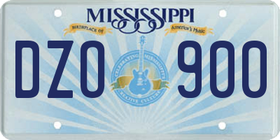 MS license plate DZO900